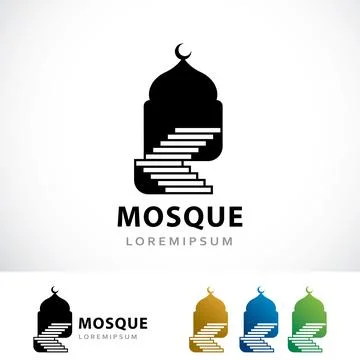Simple Mosque Logo Design Template Stock Illustration