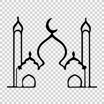 Simple mosque outline vector icon 스톡 일러스트