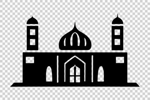 Simple mosque silhouette vector icon 스톡 일러스트