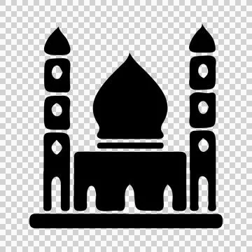 Simple mosque silhouette vector icon Illustrazione stock