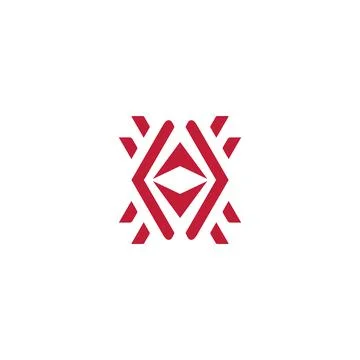 Simple motif square slice red color icon design, graphic, minimalist.logo Stock Illustration