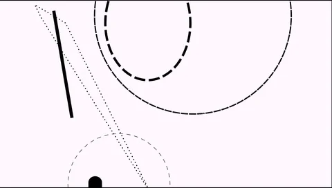 Simple motion of black stroked geometric shapes. 스톡 동영상 118076462