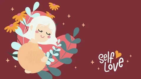 Simple motion design animation of hands hugging herself, symbolizing Self Love 스톡 동영상 294965500