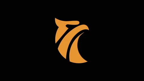 Simple motion logo intro Eagle and shield logo design. Bird, eagle or falcon hea Stock Footage 310402017