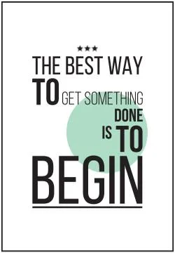 Simple motivational poster on white background Illustrazione stock