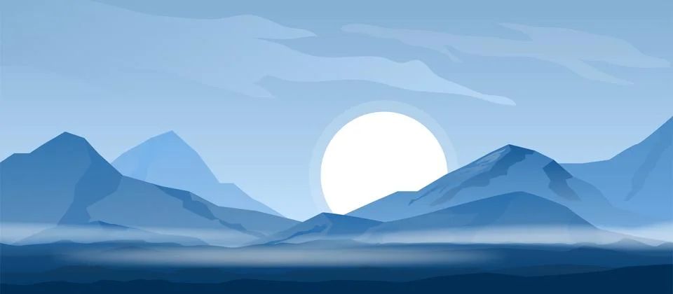 Simple mountain background Stock Illustration