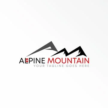 Simple mountain free logo vector stock. Letter AM abstract design concept. Illustrazione stock