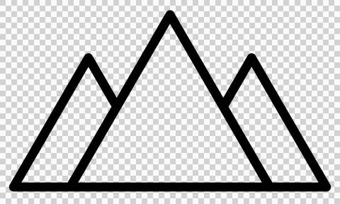 Simple mountain icon, editable stroke path vector illustration Stock Illustration