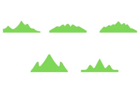 Simple mountain illustration set design Stock Illustration