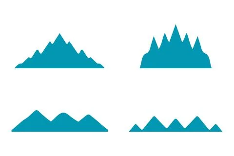 Simple mountain illustration set design Stock Illustration