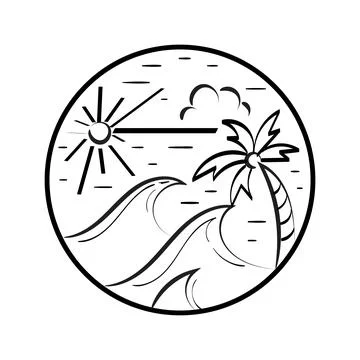 Simple mountain landscape design. Stock Illustration