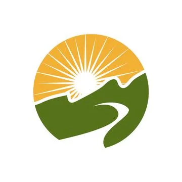 Simple Mountain Peak Icon Design Stock Illustration