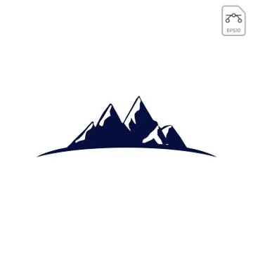 Simple mountain rock logo monogram vector illustration Stock Illustration