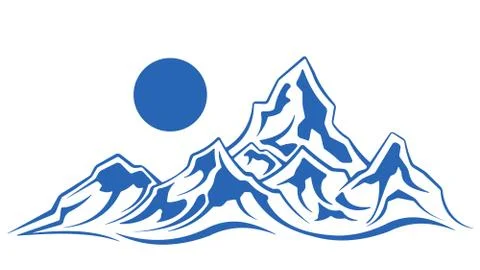 Simple mountain silhouette Illustrazione stock