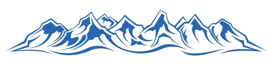 Simple mountain silhouette Stock Illustration