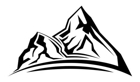 Simple mountain silhouette Stock Illustration