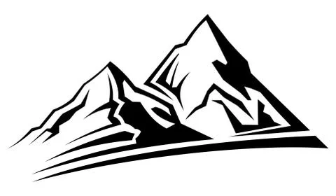Simple mountain silhouette Stock Illustration