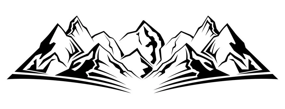 Simple mountain silhouette Stock Illustration