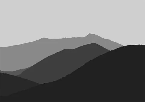 Simple mountains landscape vector Stock Illustration