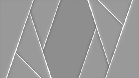 Simple moving gray shapes with glowing and shiny lines luxury background Stock Footage 296044132