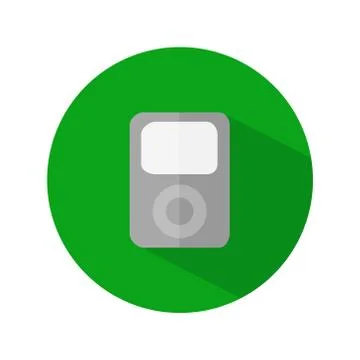 Simple mp3 player design in a green circle Stock Illustration