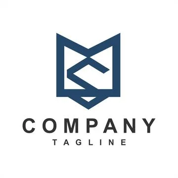 Simple MS, SM initials company logo Illustrazione stock