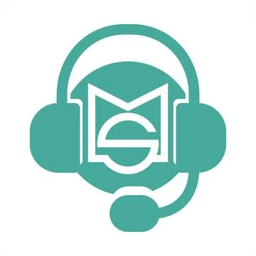 Simple MS, SM initials message bubble company vector logo and icon Illustrazione stock