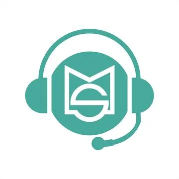 SIMPLE MS, SM. MSO initials customer support center logo Stock Illustration