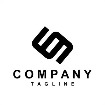 Simple msm, mm, s, csc initials geometric line art company logo Stock Illustration