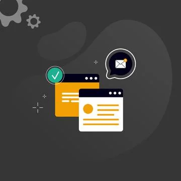 Simple multi-colored icons related to programming and communication on backgr Stockillustratie