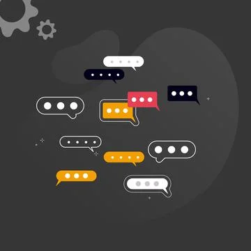 Simple multi-colored icons related to programming and communication on backgr Stockillustratie