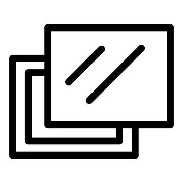 Simple multiple window screens icon representing user interface design Stock Illustration