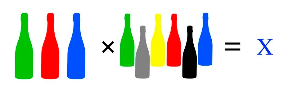 Simple Multiplication Problems to clear the unknown Stock Illustration