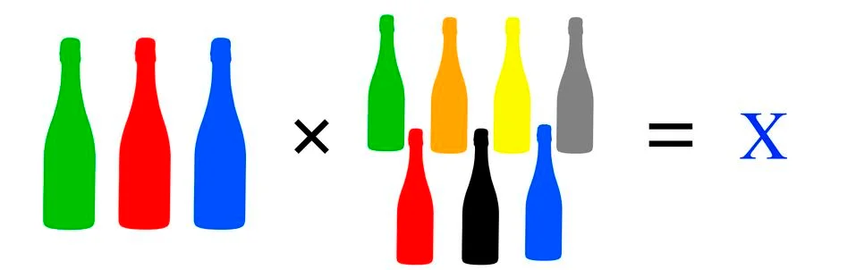 Simple Multiplication Problems to clear the unknown Stock Illustration