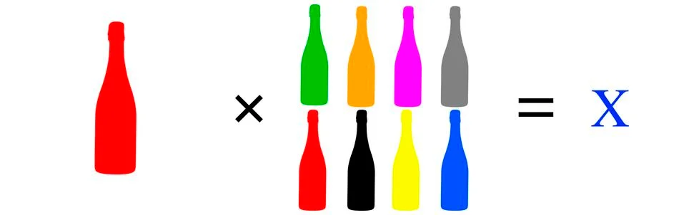 Simple Multiplication Problems to clear the unknown Illustrazione stock