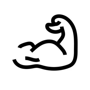 Simple muscle training icon. Biceps training. Vector. Stock Illustration