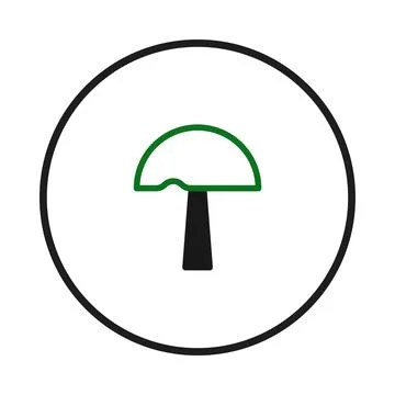 Simple mushroom vector icon inside circle offering visual intrigue and vers.. Stock Illustration
