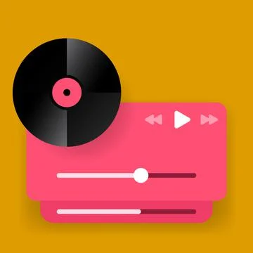 Simple music player user interface floating pop up Illustrazione stock