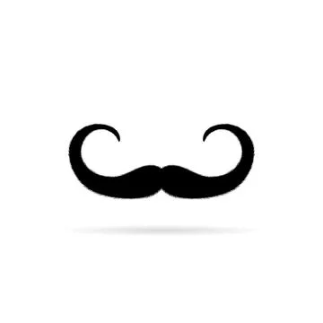 Simple mustache icon with shadow Stock Illustration
