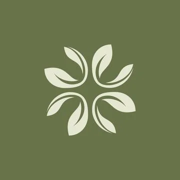 Simple nature emblem in soft neutral tones on the green background Stock Illustration