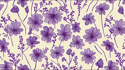 Simple nature floral background. Seamless animation with hand drawn Video stock 220126689