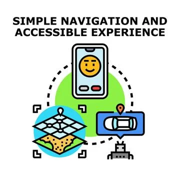 Simple navigation and accessible experience concept illustration Stock Illustration