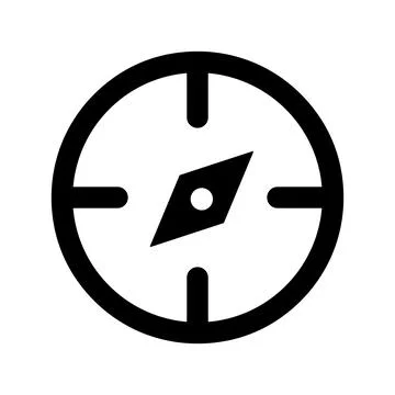 Simple navigation compass icon. Vector. Stock Illustration