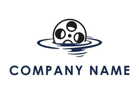 Simple Negative Space Blue Mask Logo Design	 Stock Illustration