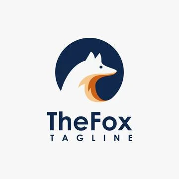 Simple negative space Fox logo icon vector template on white background Stock Illustration