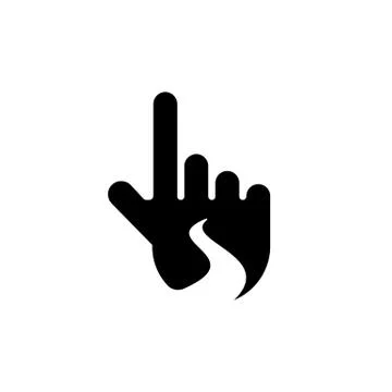Simple negative space path and pointing finger vector icon Stock Illustration