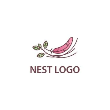 Simple nest bird logo Stock Illustration
