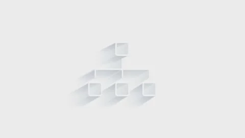Simple network icon. White icon with shadow on transparent background. Video stock 151520113