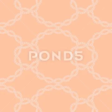 Simple neutral seamless pattern with floral lace, chain Stock Illustration