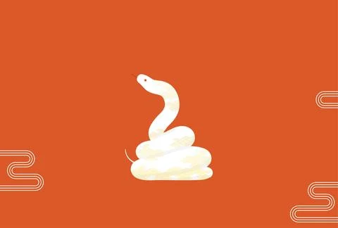Simple New Year's card for the year of the Snake 2025, Japanese background .. 库存插图